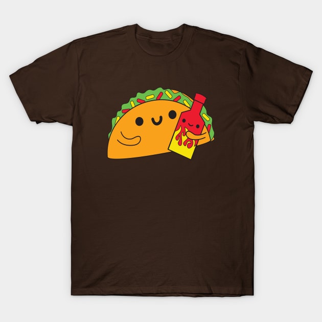 Taco Loves Hot Sauce T-Shirt by BoredInc